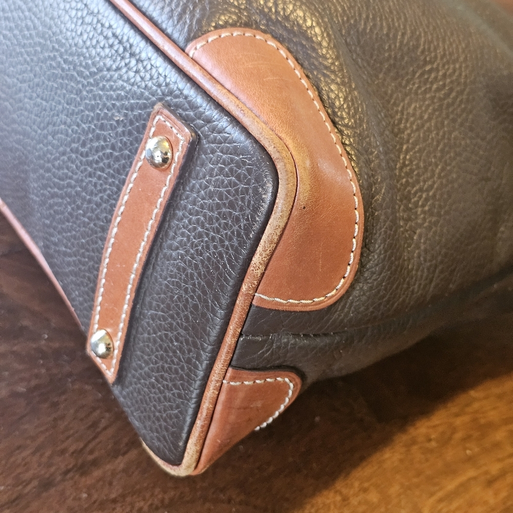 Dooney & Bourke Brown Pebble Leather Hobo Shoulder Bag - Picture 6 of 14